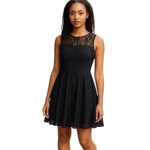 Lulus Black Lace Mini Dress XS Extra Small Cutout